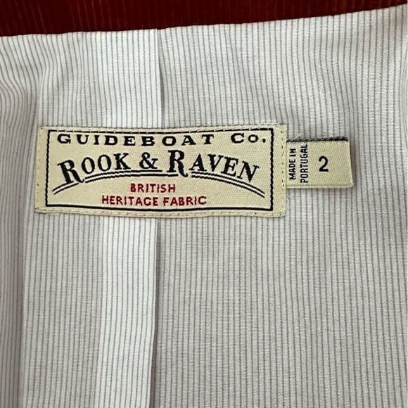 NEW Guideboat Co. Rook & Raven Corduroy Blazer Jacket Pumpkin Orange Size 2 - Picture 11 of 12